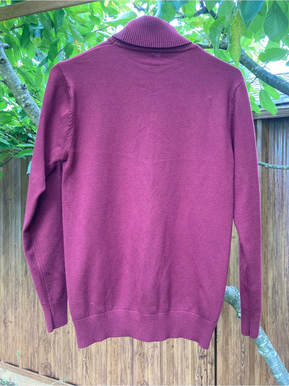 Men's Burgundy Shawl Collar Sweater